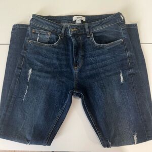 Forever 21 Blue Skinny Jeans with Distressed Details